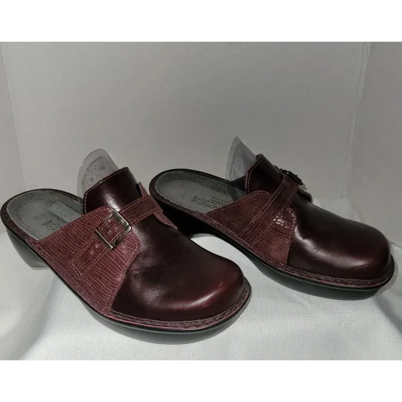 NAOT Avignon Nubuck Burgundy Maroon Mule Clog Size EU 39/US 8.5 Adjustable - Picture 3 of 6